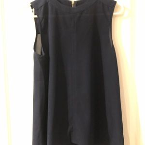 Navy Blue Paper Crane High Neck Tank Top